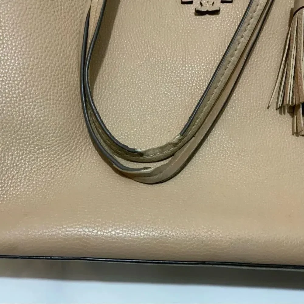 Tory Burch Mcgraw pebbled leather tote bag/purse in pale rose
